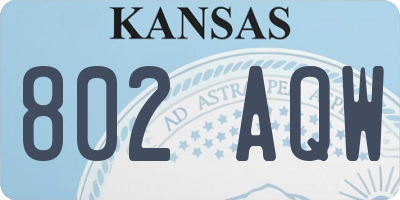 KS license plate 802AQW