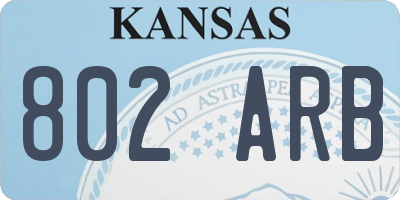 KS license plate 802ARB
