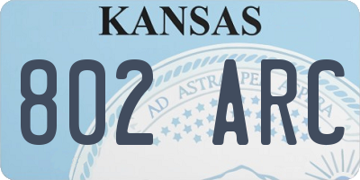 KS license plate 802ARC