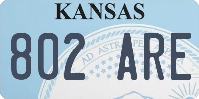 KS license plate 802ARE