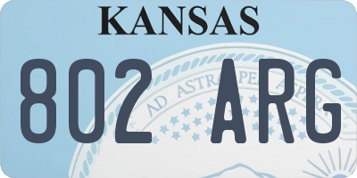 KS license plate 802ARG