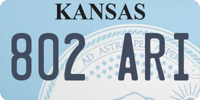 KS license plate 802ARI