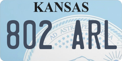 KS license plate 802ARL