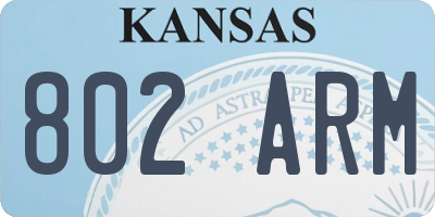KS license plate 802ARM
