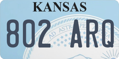 KS license plate 802ARQ