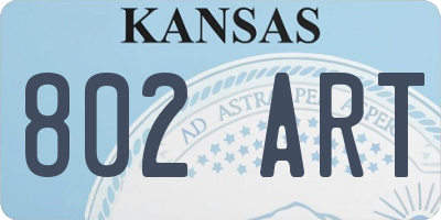 KS license plate 802ART