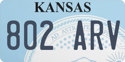 KS license plate 802ARV