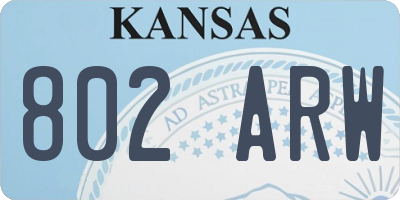 KS license plate 802ARW