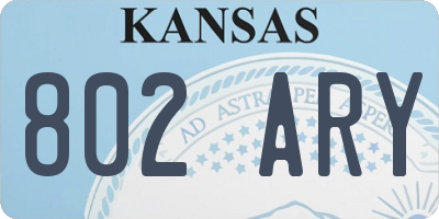 KS license plate 802ARY