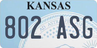 KS license plate 802ASG
