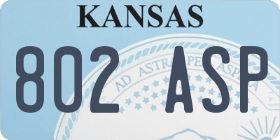 KS license plate 802ASP
