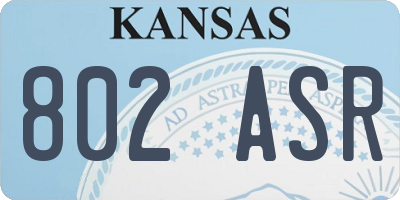 KS license plate 802ASR