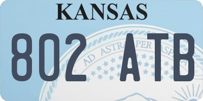 KS license plate 802ATB