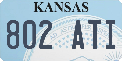 KS license plate 802ATI