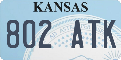 KS license plate 802ATK