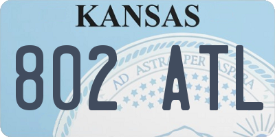 KS license plate 802ATL