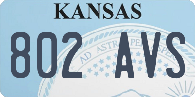 KS license plate 802AVS