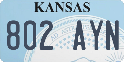 KS license plate 802AYN