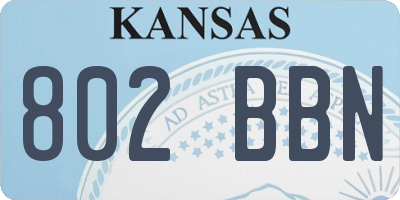 KS license plate 802BBN