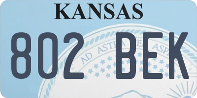 KS license plate 802BEK