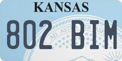 KS license plate 802BIM
