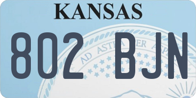 KS license plate 802BJN
