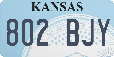 KS license plate 802BJY