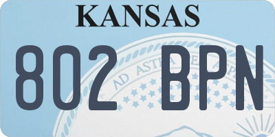 KS license plate 802BPN