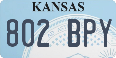 KS license plate 802BPY