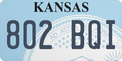 KS license plate 802BQI