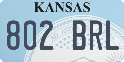 KS license plate 802BRL