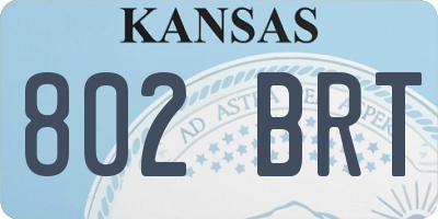 KS license plate 802BRT