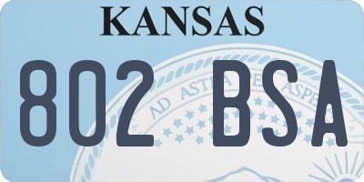 KS license plate 802BSA