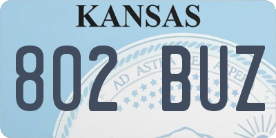 KS license plate 802BUZ