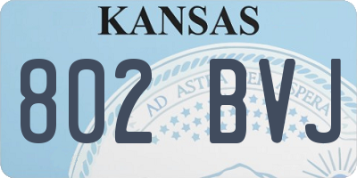 KS license plate 802BVJ