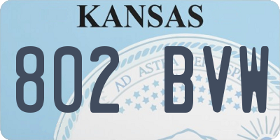 KS license plate 802BVW