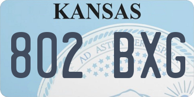 KS license plate 802BXG