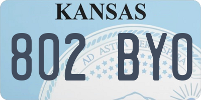 KS license plate 802BYO