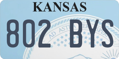 KS license plate 802BYS