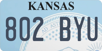 KS license plate 802BYU