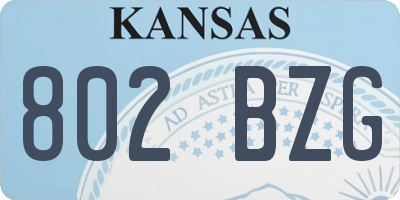 KS license plate 802BZG