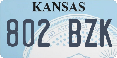 KS license plate 802BZK