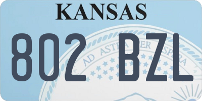 KS license plate 802BZL
