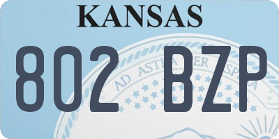 KS license plate 802BZP