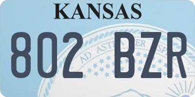 KS license plate 802BZR