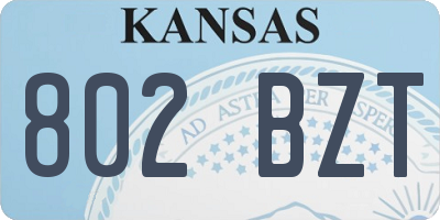 KS license plate 802BZT