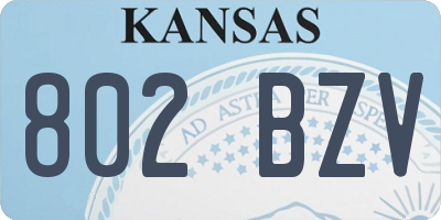 KS license plate 802BZV
