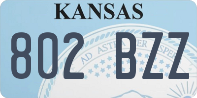 KS license plate 802BZZ