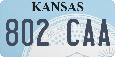 KS license plate 802CAA
