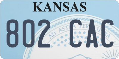 KS license plate 802CAC